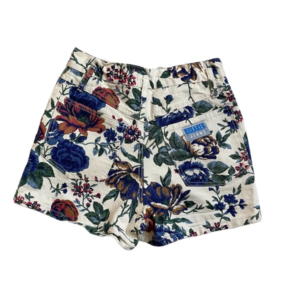 90s Vintage Breaker jeans sportswear floral high waist shorts - Picture 12 of 17